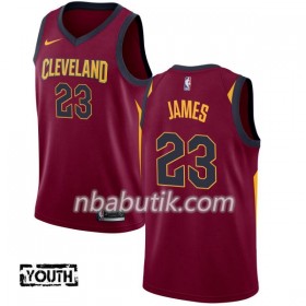 NBA Børn Trøje Cleveland Cavaliers LeBron James 23 Nike 2017-18 Rød Swingman